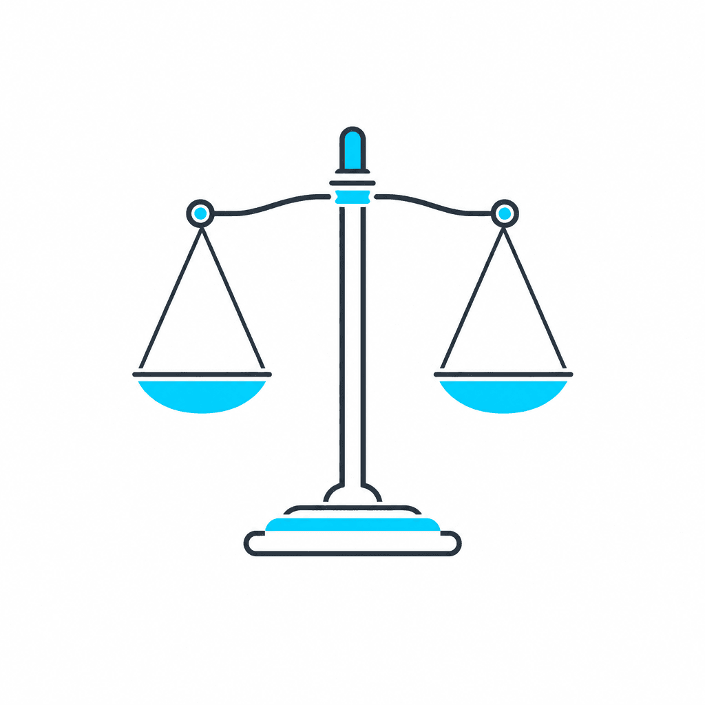 Ilustração da balança da justiça